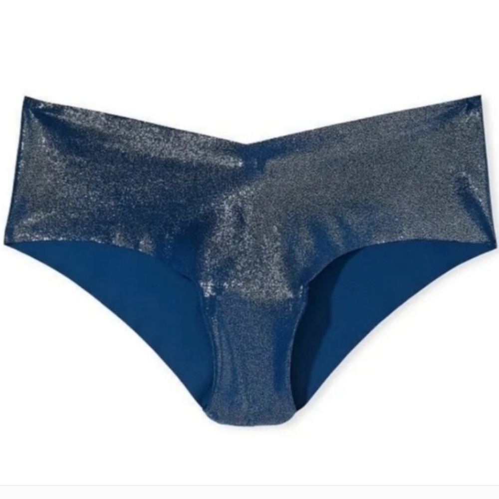 5/$40🛍 Victoria's Secret No Show Cheeky Panty Midnight Blue Foil NWOT